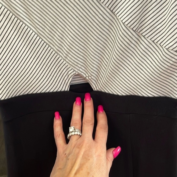 NWT Soprano black and white striped maxi dress with front slit. Large - Picture 4 of 10